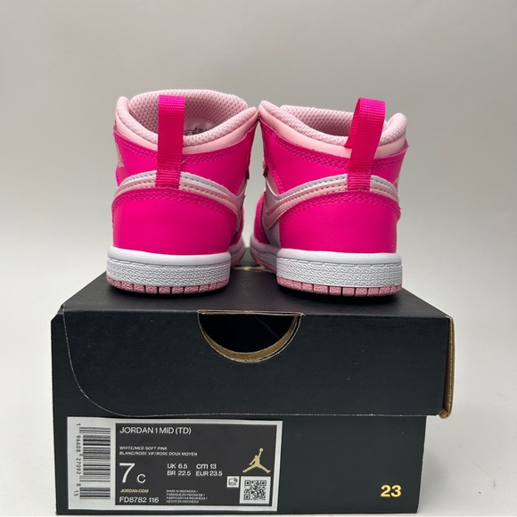 Nike Air Jordan 1 Retro Mid TD “Barbie/Fierce Pink” 2023 - Picture 4 of 4